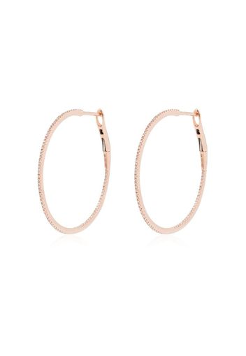 14K rose gold diamond hoop earrings
