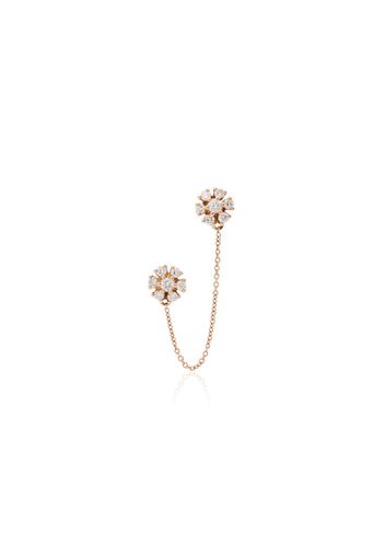 14K rose gold Jennifer double flower diamond earring