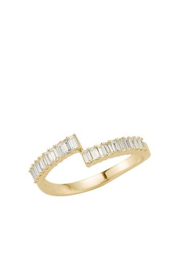 14kt yellow gold Sadie pearl spilt baguette diamond ring