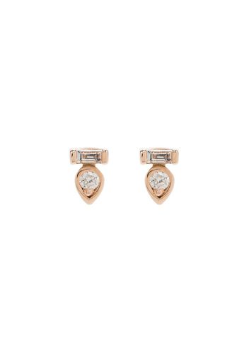 14K rose gold diamond stud earrings