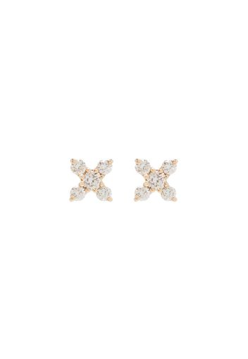 Cross 14kt yellow gold diamond earrings