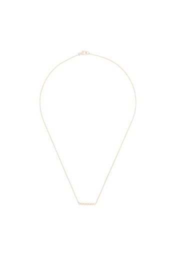 14K rose gold Lulu Jack mini bezel bar diamond necklace.