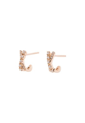 14K rose gold Ava Bea crossover mini huggie earrings