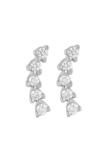 Dana Rebecca Designs 14kt white gold Vivian Lily diamond climber earrings - Argento