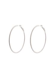 14K white gold large hoop diamond earrings