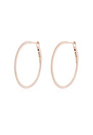 14K rose gold diamond hoop earrings