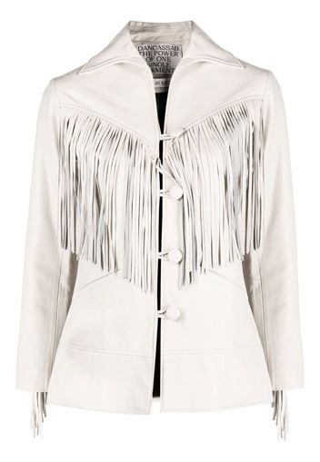 DANCASSAB fringe leather jacket - Grigio