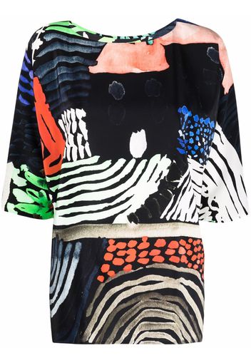 Daniela Gregis abstract-print silk blouse - Nero