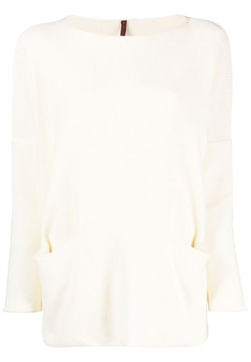 Daniela Gregis open pocket boat neck jumper - Toni neutri