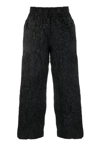 Daniela Gregis crincked-finish cropped trousers - Nero