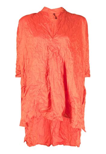 Daniela Gregis crinkled silk V-neck blouse - Arancione