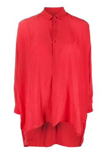 Daniela Gregis draped button-up silk shirt - 12 ROSSO/RED