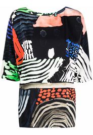 Daniela Gregis abstract-print silk blouse - Nero