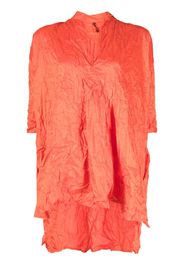 Daniela Gregis crinkled silk V-neck blouse - Arancione