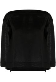 Daniela Gregis semi-sheer linen top - Nero