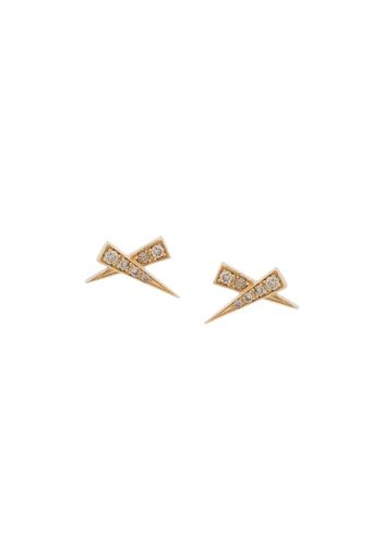 18kt yellow gold Kiss pave diamond earring