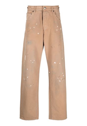 DARKPARK paint-splattered straight-leg trousers - Toni neutri
