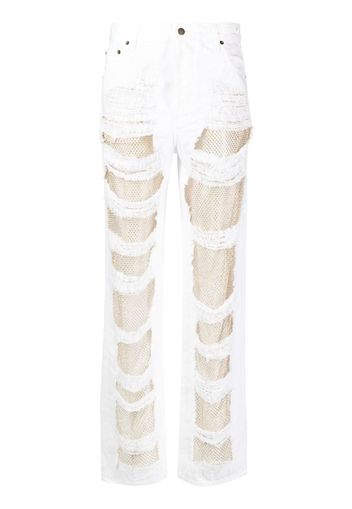 DARKPARK ripped design cotton jeans - Bianco