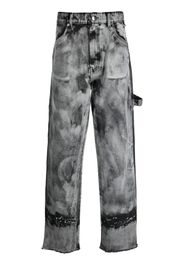 DARKPARK bleached-effect high-waisted jeans - Nero