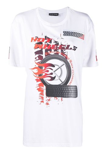 David Koma T-shirt Hot Wheels con stampa - Bianco