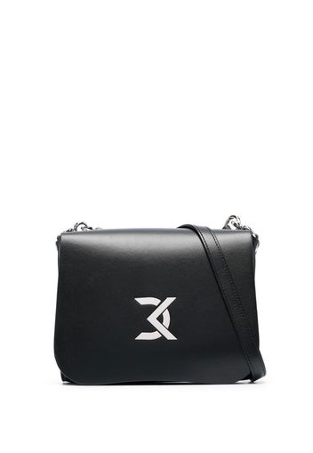 David Koma logo plaque shoulder bag - Nero