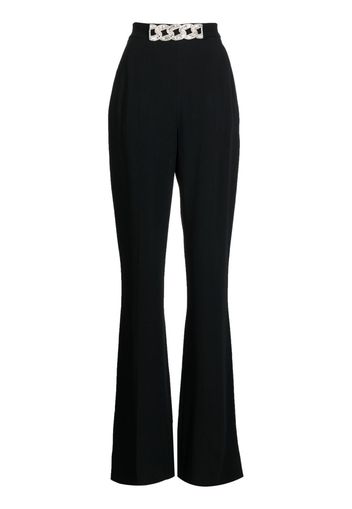 David Koma chain-detail high-waisted flared trousers - Nero