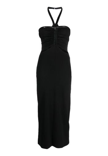 David Koma knot-detail sleeveless midi dress - Nero