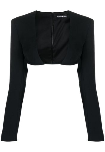 David Koma plunging-neck crop top - Nero