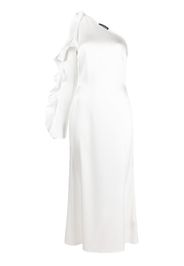 David Koma one-shoulder ruffled dress - Bianco