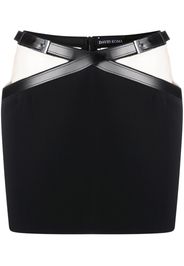 David Koma mesh-panel high-waist skirt - Nero