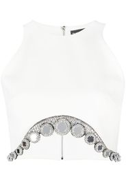 David Koma Top corto Crystal Tentacle - Bianco