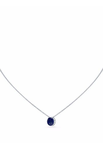 David Morris 18kt white gold lapis lazuli and diamond necklace - Argento