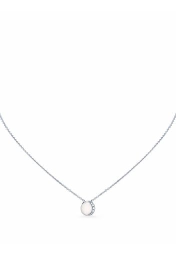 David Morris 18kt white gold Fortuna cacholong and diamond necklace - Argento