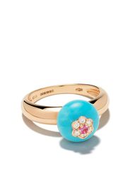 Anello Berry in oro rosa 18kt con diamanti e turchese