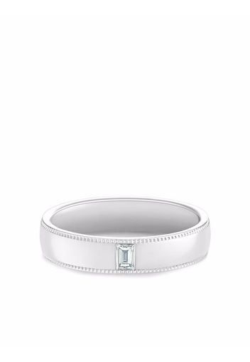 De Beers Jewellers Anello DB Classic Wide Court Poinçon con diamanti - Argento