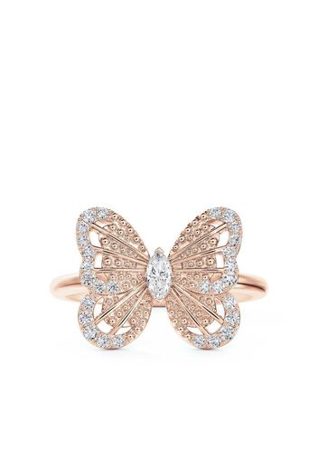 De Beers Jewellers Anello Butterfly in oro bianco 18kt con diamanti - Rosa