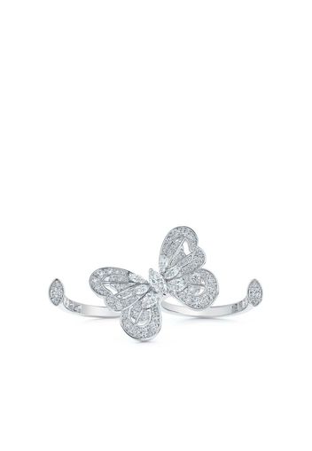 De Beers Jewellers Anello Butterfly a due dita in oro bianco 18kt - Argento