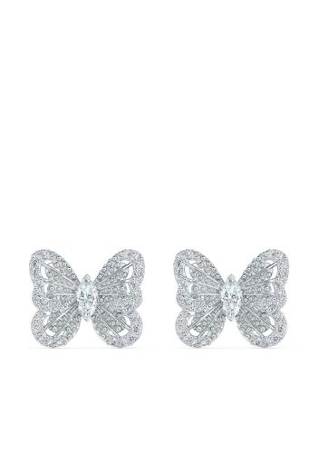 De Beers Jewellers Orecchini a bottone Butterfly in oro bianco 18kt e diamanti - Argento