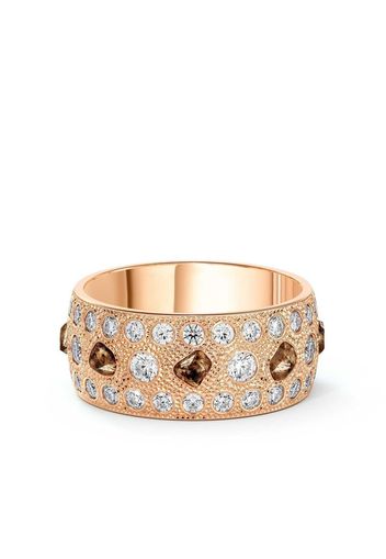 De Beers Jewellers Anello a fascia Talisman grande in oro rosa 18kt con diamanti - ROSE GOLD