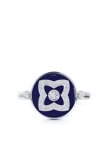 De Beers Jewellers 18kt white gold Enchanted Lotus diamond and enamel ring - Blu