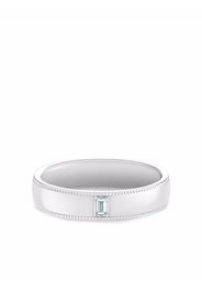 De Beers Jewellers Anello DB Classic Wide Court Poinçon con diamanti - Argento