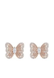 De Beers Jewellers Orecchini a bottone Butterfly in oro rosa 18kt con diamanti