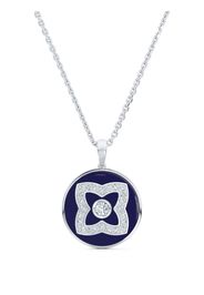 De Beers Jewellers 18kt white gold Enchanted Lotus diamond and enamel necklace - Blu