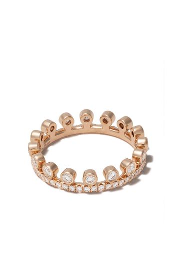 18kt rose gold Dewdrop one line diamond pave band