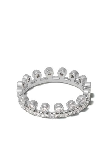 18kt white gold Dewdrop one line diamond pave band