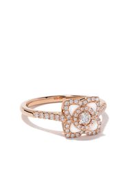 Anello Enchanted Lotus in oro rosa 18kt, madreperla e diamanti