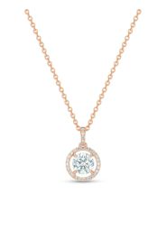 Collana con pendente rotondo Aura in oro rosa 18kt con diamanti taglio brillante