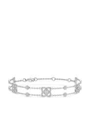18kt white gold Enchanted Lotus three diamond charm bracelet