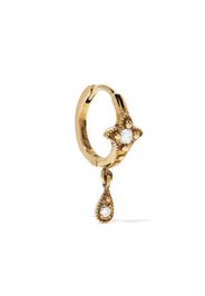 Orecchino Créole Lily Flowers in oro 18kt con diamanti