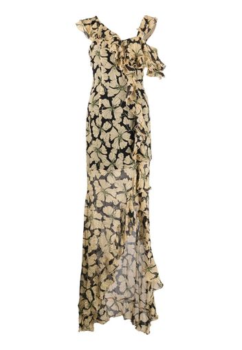 De La Vali Serena floral-print maxi dress - Nero